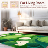 Golf Course Inspired Abstract Fairway Shapes Circular Accents(Green)