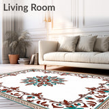 Interlocking Medallion Motif with Vintage Floral Accents(Brown)