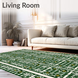 Nordic Gingham Patchwork with Snowflake Motifs(Green)