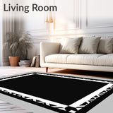 Nordic Border with Interwoven Minimal Accent Stripes (Black)