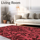 Vintage Botanical Damask Inspired Elegant Accent(Red)