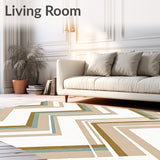 Chevron Zigzag Stripes with Alternating Wave Formation(Beige)