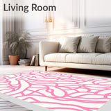 Abstract Animal Inspired Swirl with Whispered Brushstroke Forms (Pink) - ODIKA
