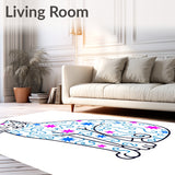 Holiday Light Swirl Featuring Animated Animal Outline and Sparkle Motifs(Blue)