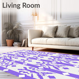 Nordic Interlocking Grid Motif with Minimalist Art Influence(Purple)