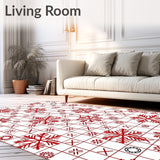 Holiday Checkered Snowflake Festive Decorative(White)