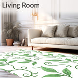 Botanical Vine Scrollwork with Interlocking Leaf Motif(Green)