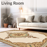 Elegant Medallion Cascade Vintage Tapestry Artisan(Beige)