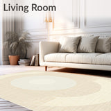 Contemporary Donut Design Bath Beige Toned Geometric Floor Mat(Beige)
