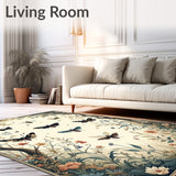 Mystical Moth Midnight Area with Botanical Fantasy Design Elements(Ivory)