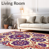 Classic Baroque Blossom Damask Ornamental Motif(Beige)