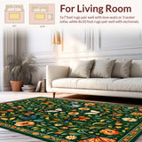 Lush Green Vintage Floral Vibe(Green)