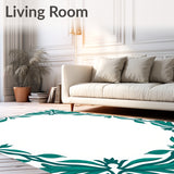 Botanical Border Design with Stylized Foliage and Vine (Blue)