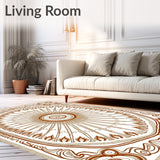 Boho Sunburst Interlocking Motif Retro Artistic(Brown)
