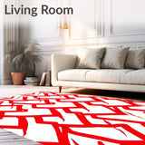 Chevron Zigzag Stripe Design Floor(Red)