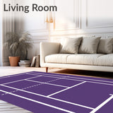 Stylized Tennis Court Lines Graphic(Purple)