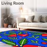 Holiday Bells and Evergreen Branches Patterned Semi Arch(Blue)