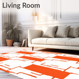 Rustic Checkered Design with Vibrant Orange Stripes and Bright Contrast(Orange)