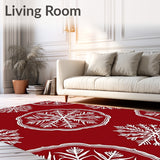 Festive Snowflake Swirl Winter Holiday Accent Circular Decoration(Red)