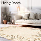 Beige Leaf Design for Infant Play and Nursery Decor(Beige)