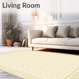 Decorative Indoor Door Mat Welcome Entry Area Beige Leaf(Beige)
