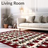 Traditional Crosshatch Plaid with Rustic Holiday Embellishments(Brown)