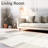 Floor Subtle Abstract Design Beige Grey Tones Large(Beige)