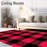 Buffalo Checkered Holiday Doormat(Red)