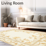 Elegant Beige Serene Sand Hues Decorative Floor Area(Beige)