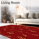 Rhythmic Jazz Notation Elegant Flooring Enhancement(Red)