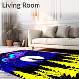 Mystical Howling Under Cosmic Night Sky With Stars(Blue)