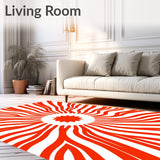 Abstract Sunburst Radiating Waves with Contemporary Art(Red)