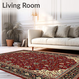 Classic Red and Brown Area Timeless Design(Red)