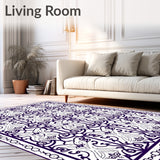 Luxurious Plush Shag Velvet Trellis Swirl Symphony(Purple)
