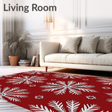 Festive Snowflake Winter Wonderland Decorative Throw(Red)