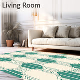 Gingham with Ornate Curved Edge Detail(Teal)