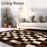 Elegant Brown Beige Area(Brown)