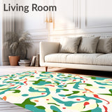 Abstract Animal Inspired Design with Spots and Flowing Contours (Teal)