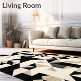 Bold Geometric Triangles in Monochrome Contrast(Beige)