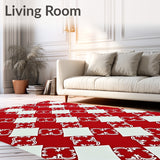 Crisscross Yuletide Check with Vintage Frosted Detailing(Red)