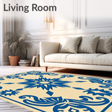 Vintage Distressed Ornamental Design with Central Burst(Beige)