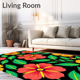 Exotic Hibiscus Garden with Blooming Floral Design (Red) - ODIKA