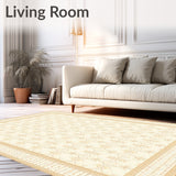 Classic Scroll Motif in Cream and Warm Beige with Refined Symmetry(Beige)
