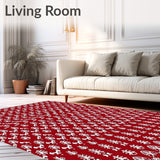 Whimsical Holiday Interlocking Pine with Enchanting Snow Accents(Red)