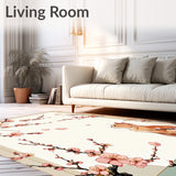 Cherry Blossom Cat Garden with Delicate Flowers and Sweet Feline Outline(Pink)