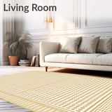 Chic Geometric Jute Area Rug with Elegant Tan Diamond Design for Indoor(Beige)