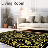 Medallion Intricate Floral Machine Decorative (Black)