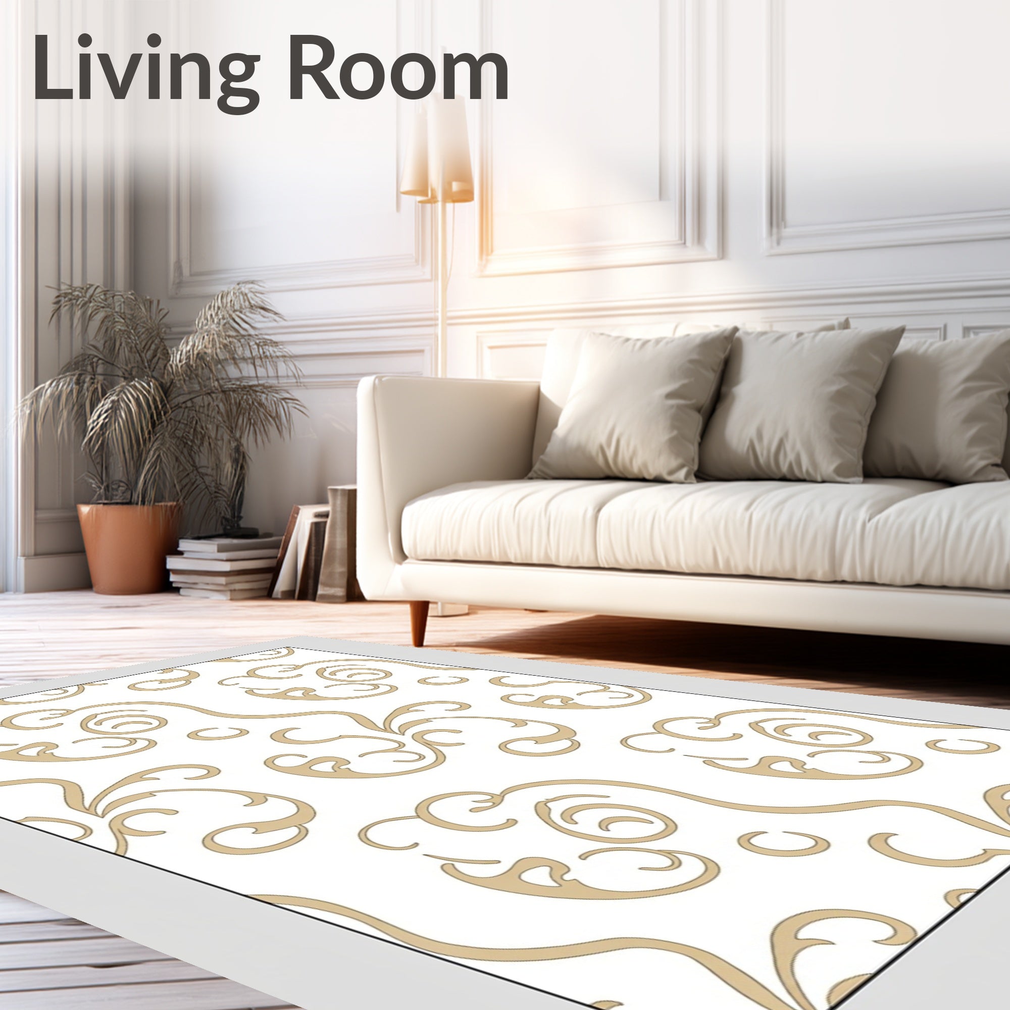 Elegant Swirl Cascade Abstract Contemporary Touch (White) - ODIKA