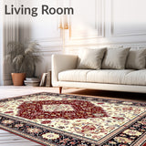 Boho Red Beige Area(Beige)