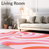 Abstract Waves with Flowing Lines and Repetitive Shapes(Pink)